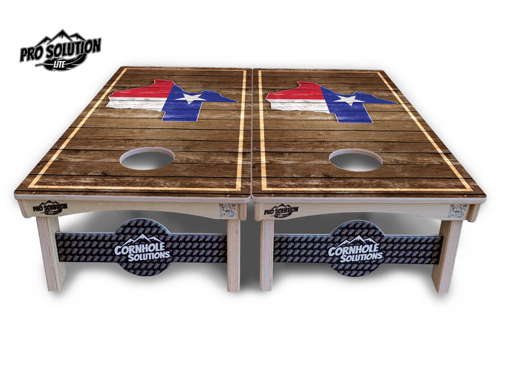 Texas Wood Panel Cornhole Boards - Pro Solution Lite Series