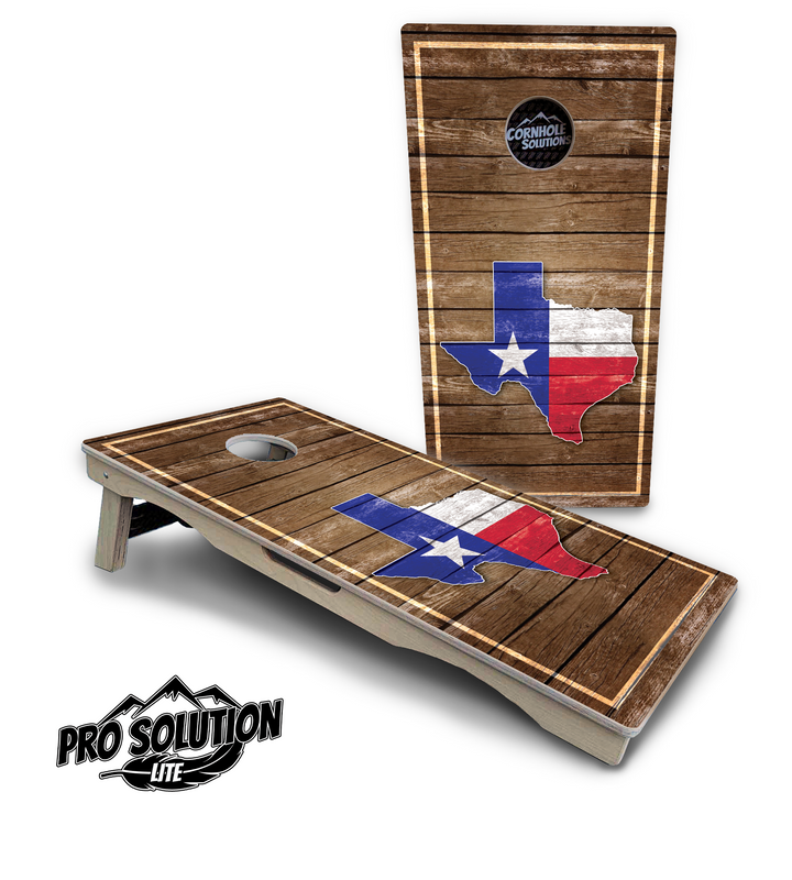 Texas Wood Panel Cornhole Boards - Pro Solution Lite Series