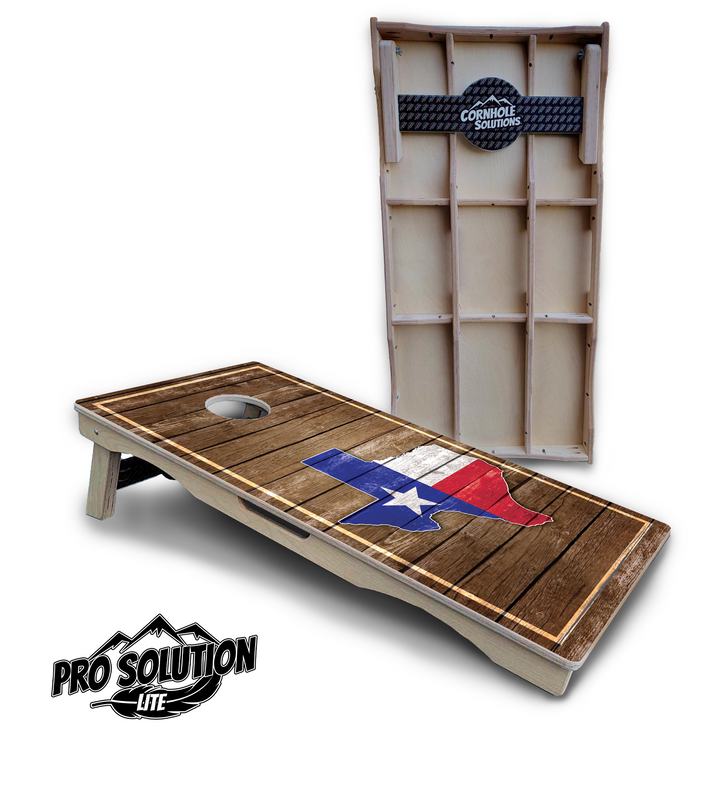 Texas Wood Panel Cornhole Boards - Pro Solution Lite Series
