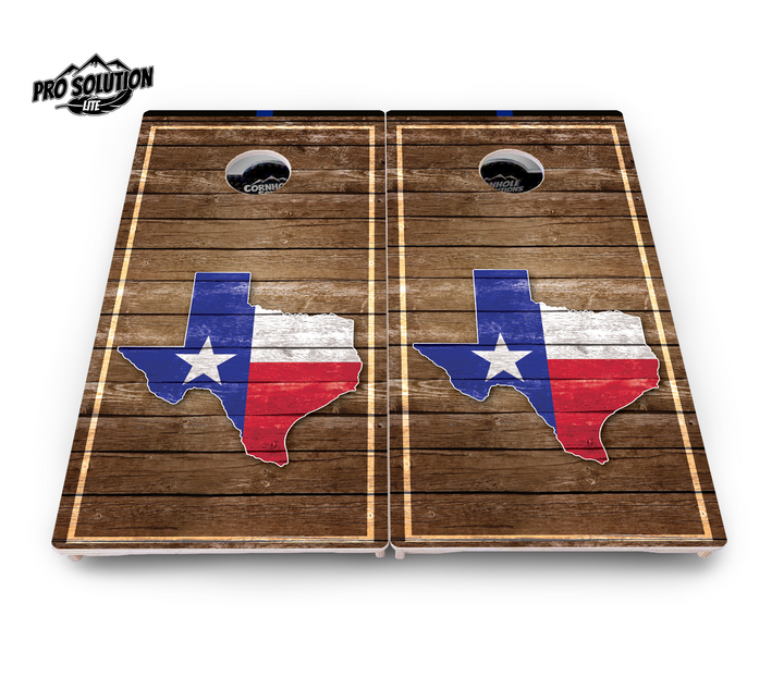 Texas Wood Panel Cornhole Boards - Pro Solution Lite Series