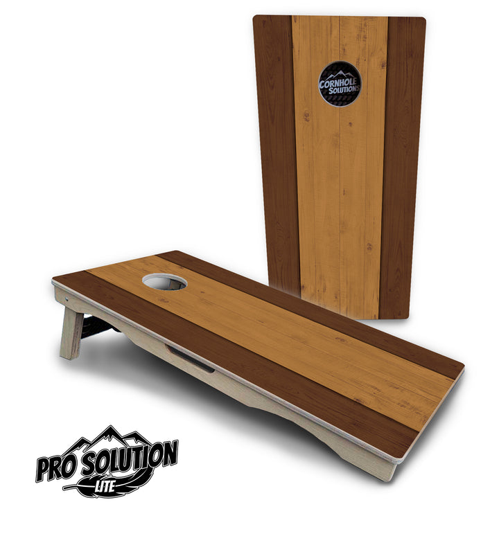 Brown Two Tone Planks Cornhole Boards - Pro Solution Lite Series