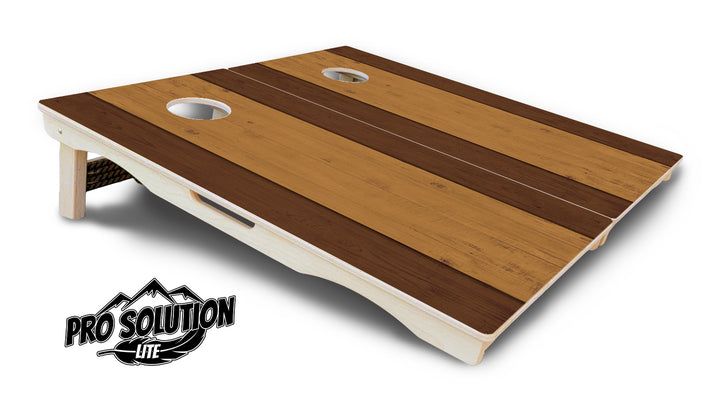 Brown Two Tone Planks Cornhole Boards - Pro Solution Lite Series