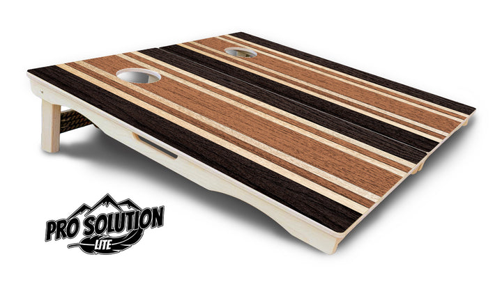 Brown Two Tone Stripes Cornhole Boards - Pro Solution Lite Series
