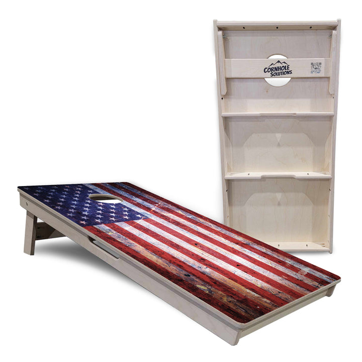 Weathered Flag Cornhole Boards - Professional Tournament Series