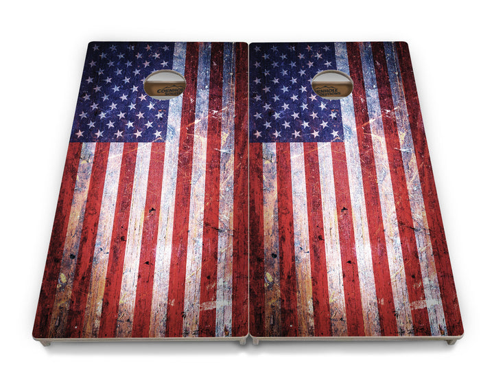 Weathered Flag Cornhole Boards - Professional Tournament Series