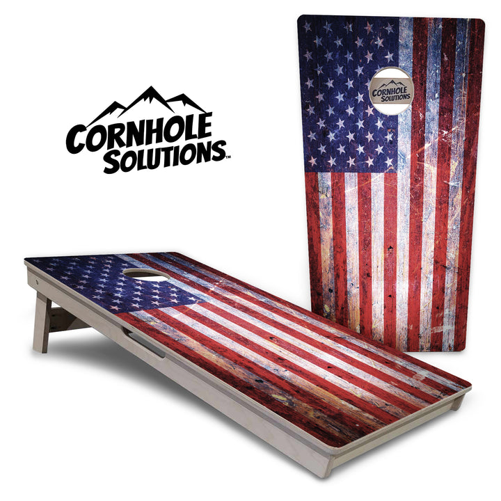 Weathered Flag Cornhole Boards - Professional Tournament Series