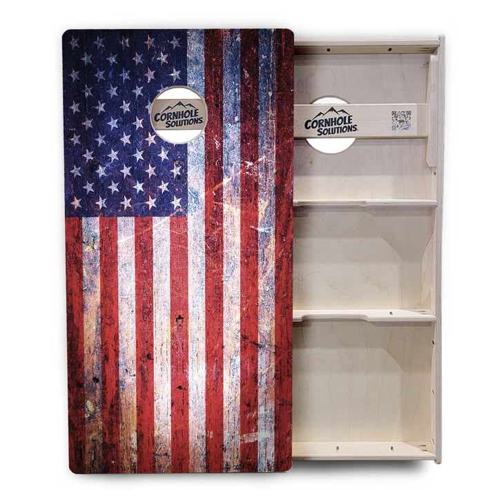 Weathered Flag Cornhole Boards - Professional Tournament Series
