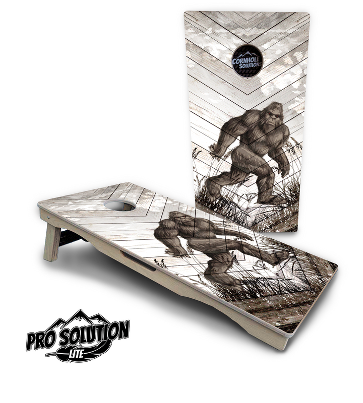 Bigfoot Whitewash Cornhole Boards - Pro Solution Lite Series