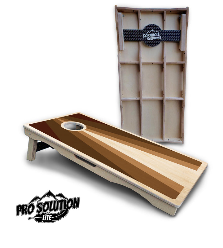 Retro Wood Triangle Cornhole Boards - Pro Solution Lite Series