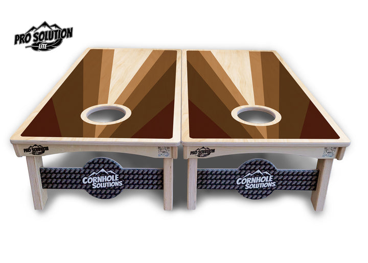 Retro Wood Triangle Cornhole Boards - Pro Solution Lite Series