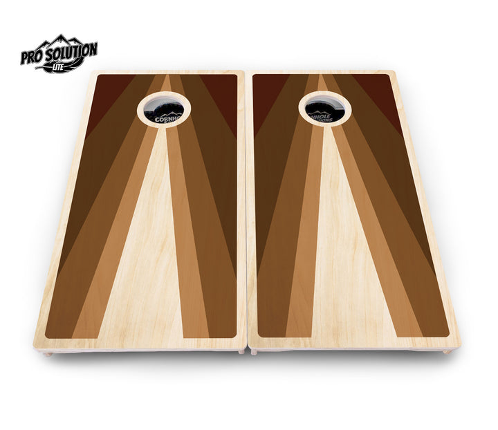 Retro Wood Triangle Cornhole Boards - Pro Solution Lite Series