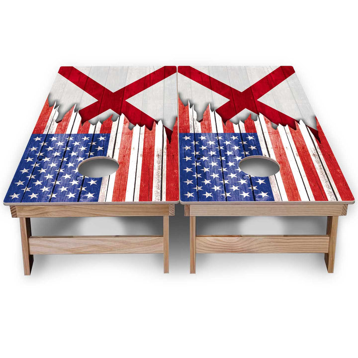 State Flags Alabama to Georgia Cornhole Boards - Backyard Series