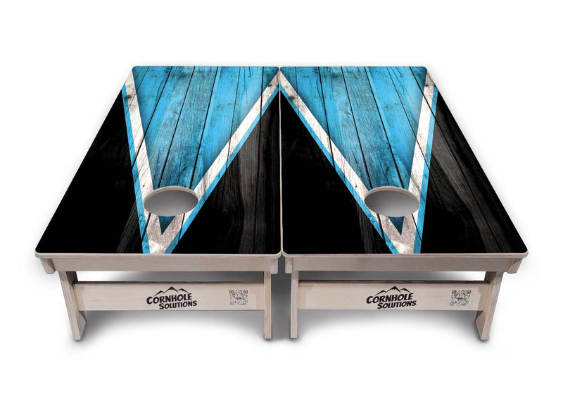 Tournament Boards - Sky Blue Triangle - Professional Tournament 2'x4' Regulation Cornhole Set - 3/4″ Baltic Birch + UV Direct Print + UV Clear Coat