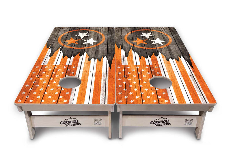 Tournament Boards - TN Orange Flag - Professional Tournament 2'x4' Regulation Cornhole Set - 3/4″ Baltic Birch + UV Direct Print + UV Clear Coat