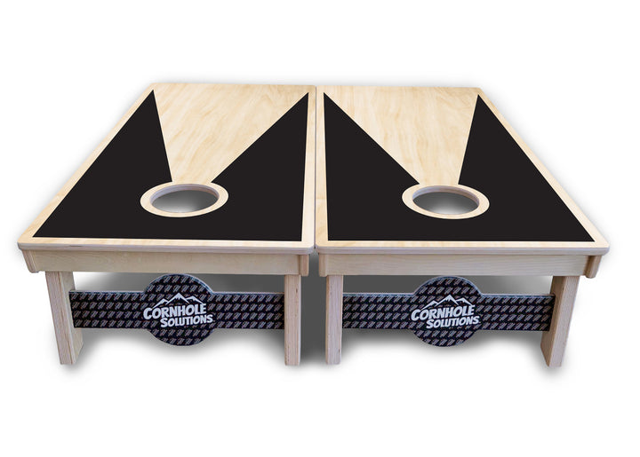 Black/Natural Keyhole Cornhole Boards - Professional Tournament Series