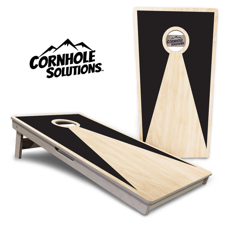 Black/Natural Keyhole Cornhole Boards - Professional Tournament Series