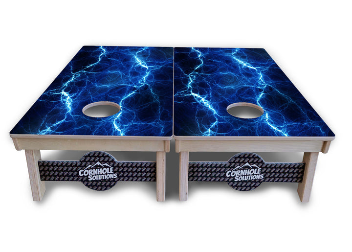 Blue & Green Lightning Cornhole Boards - Professional Tournament Series