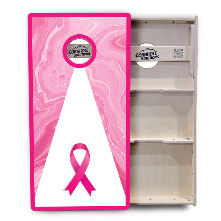 Cancer Awareness Breast Cornhole Boards - Professional Tournament Series