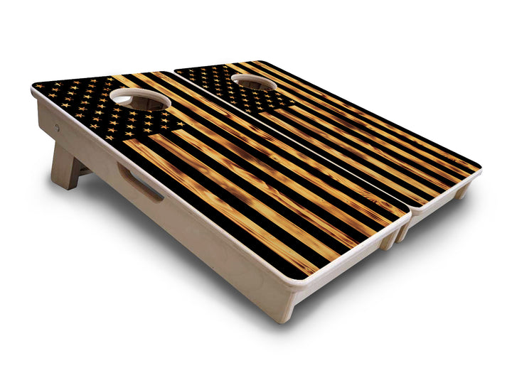 Burnt Flag - Mini or Vacation Size Cornhole Boards