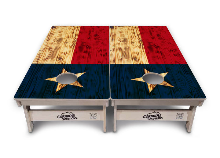 Burnt Texas Flag Cornhole  Boards - Professional Tournament Series