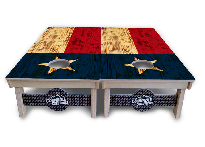 Burnt Texas Flag Cornhole  Boards - Professional Tournament Series
