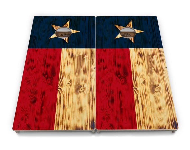 Burnt Texas Flag Cornhole  Boards - Professional Tournament Series