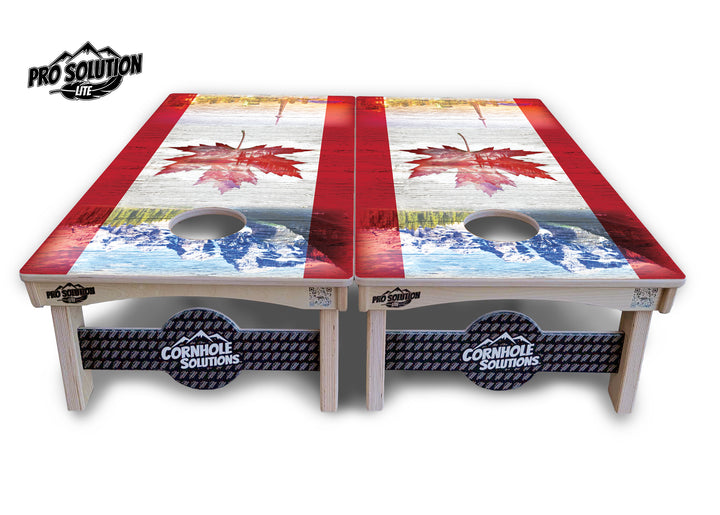 Canadian Mountain Scene Cornhole Boards - Pro Solution Lite Series