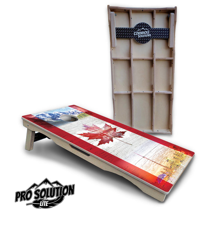 Canadian Mountain Scene Cornhole Boards - Pro Solution Lite Series