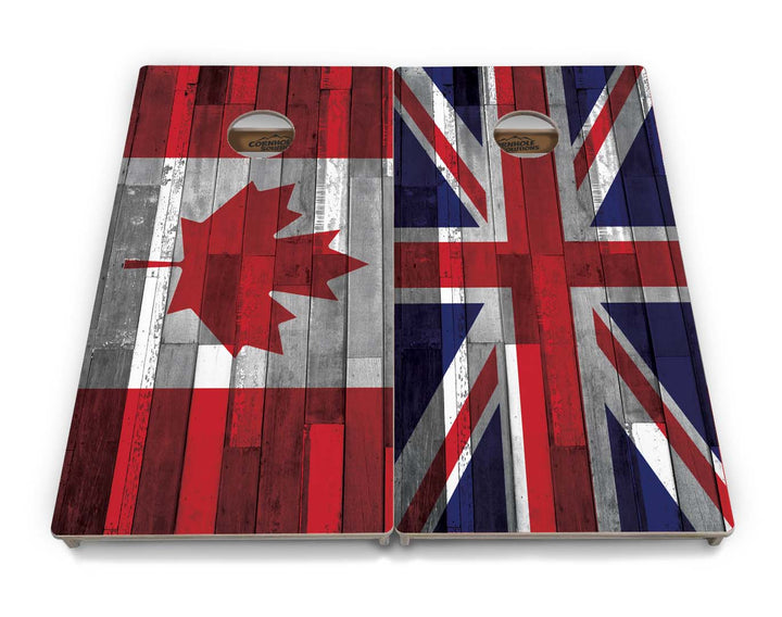 USA / Canada / Union Jack Plank Flags Cornhole Boards - Professional Tournament Series