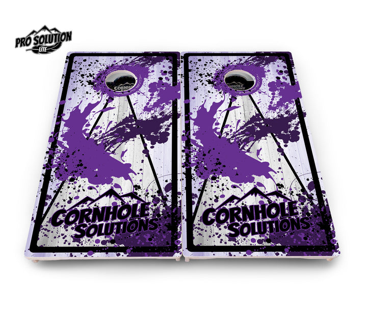 Paint Splatter CS Logo Cornhole Boards - Pro Solution Lite Series