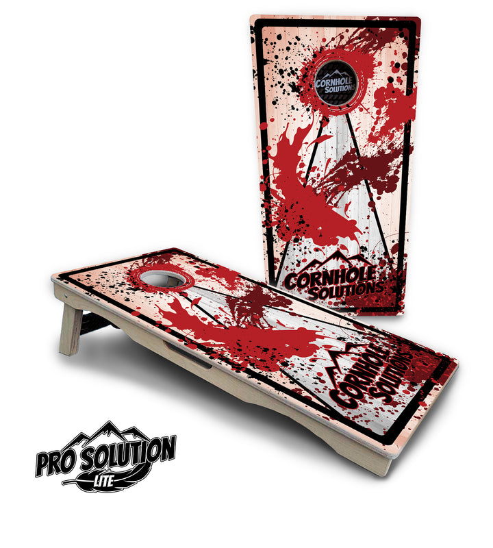 Paint Splatter CS Logo Cornhole Boards - Pro Solution Lite Series