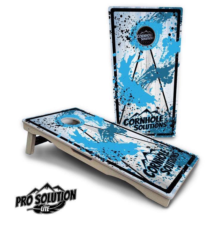 Paint Splatter CS Logo Cornhole Boards - Pro Solution Lite Series