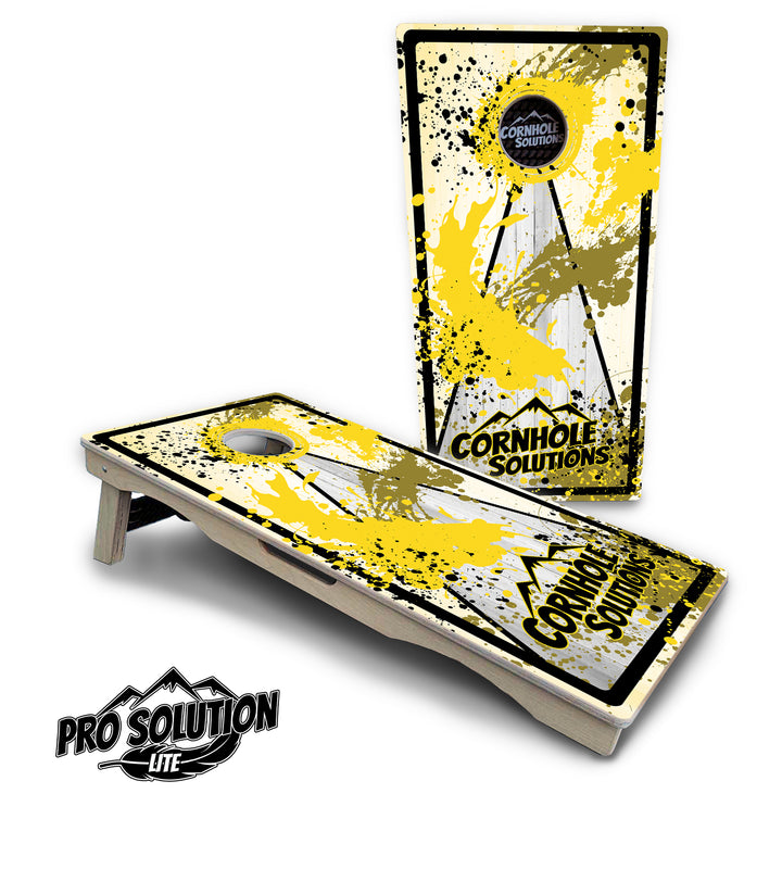 Paint Splatter CS Logo Cornhole Boards - Pro Solution Lite Series