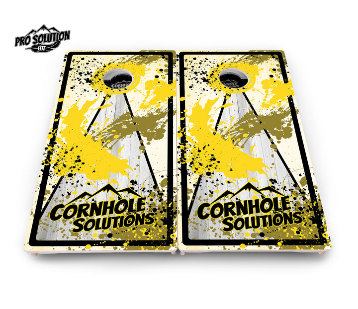 Paint Splatter CS Logo Cornhole Boards - Pro Solution Lite Series