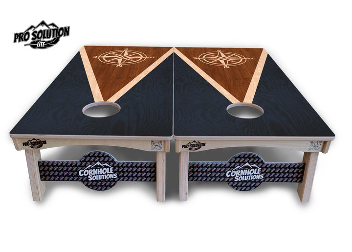 Compass Stain Triangle Cornhole Boards - Pro Solution Lite Series