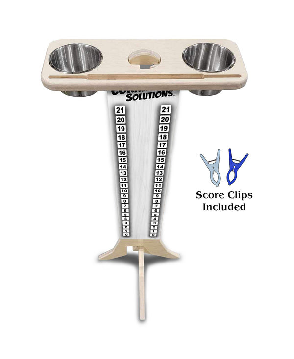 Scoring Solution - Grey Wash Design (2 Stainless Steel Cups & 2 Clips Included per Stand) 18mm(3/4″) Baltic Birch!