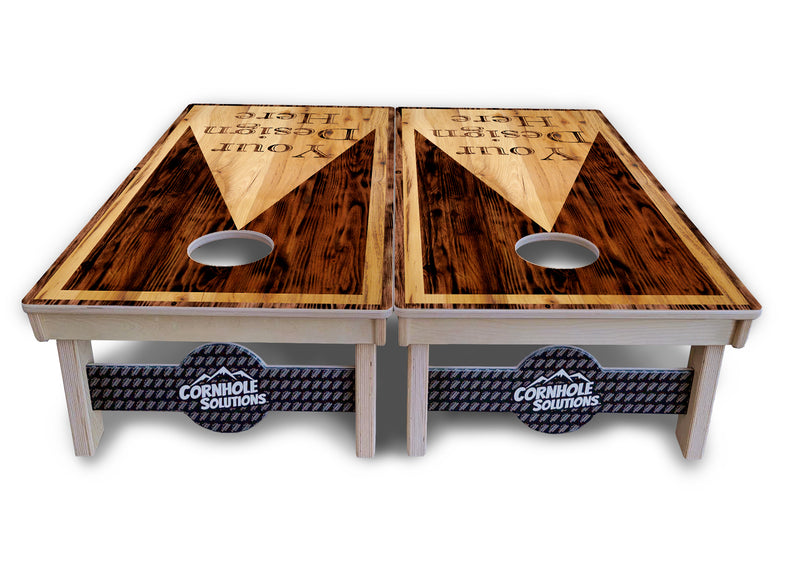 Tournament Boards - Custom Wooden Triangle Background - Professional Tournament 2'x4' Regulation Cornhole Set - 3/4″ Baltic Birch + UV Direct Print + UV Clear Coat