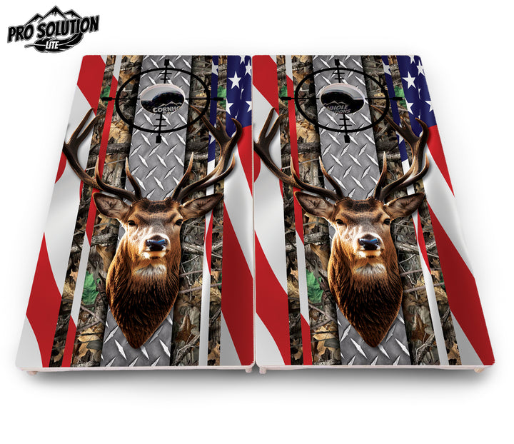 Scope Deer & Fish Cornhole Boards - Pro Solution Lite Series