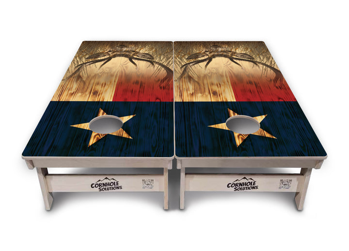 Texas Flag Deer & Fish Cornhole Boards - Professional Tournament Series