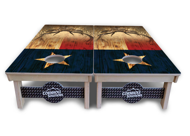 Texas Flag Deer & Fish Cornhole Boards - Professional Tournament Series