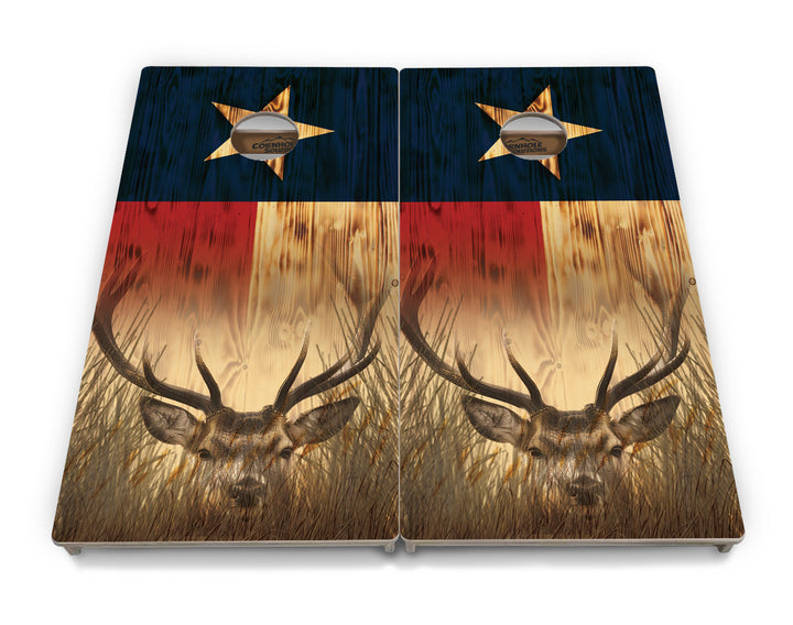 Texas Flag Deer & Fish Cornhole Boards - Professional Tournament Series
