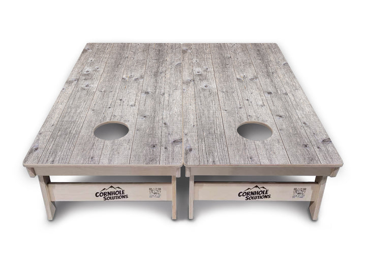 Driftwood Grey-Stained Cornhole Boards - Professional Tournament Series