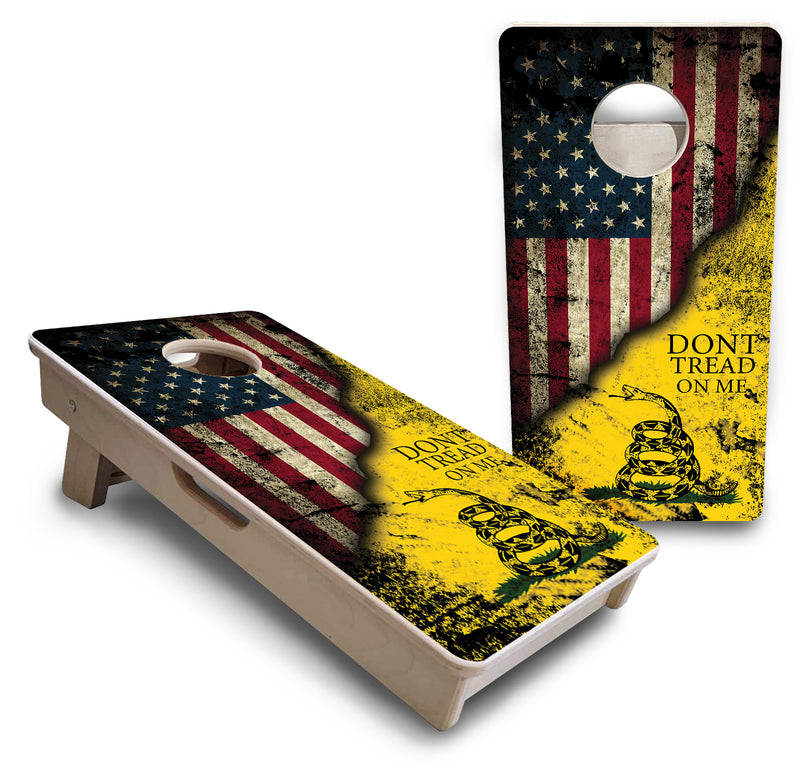 Mini 12" by 24" Cornhole Boards - 4" holes - Don't Tread & We The People Designs
