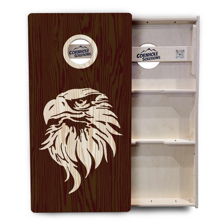 Stained Flag & Eagle Cornhole Boards - Professional Tournament Series