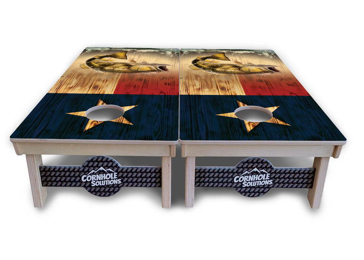 Texas Flag Deer & Fish Cornhole Boards - Professional Tournament Series