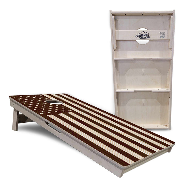 Stained Flag & Eagle Cornhole Boards - Professional Tournament Series