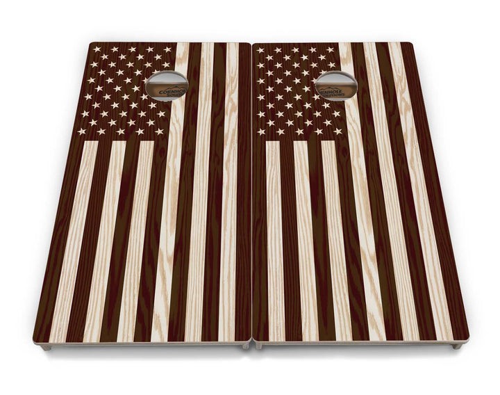Stained Flag & Eagle Cornhole Boards - Professional Tournament Series