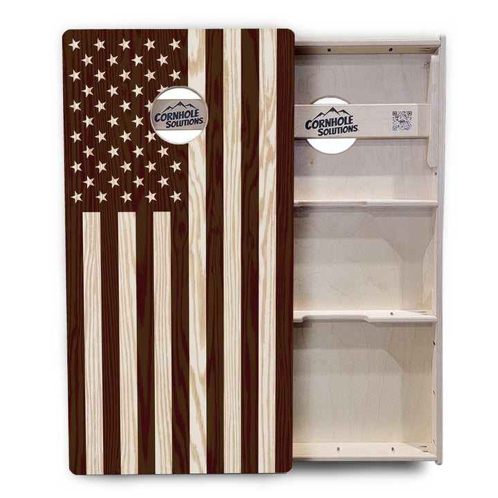 Stained Flag & Eagle Cornhole Boards - Professional Tournament Series
