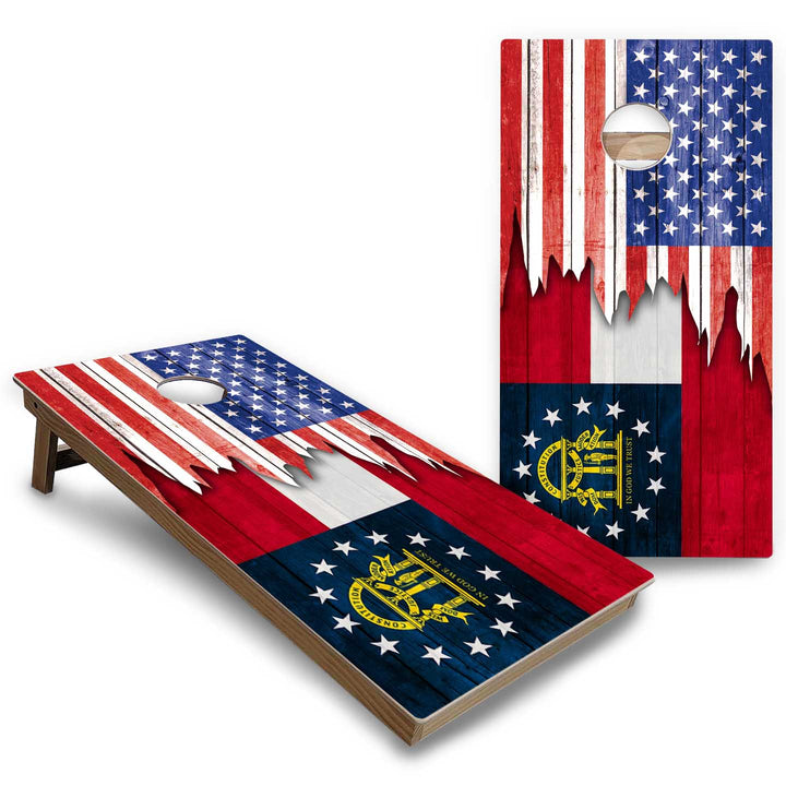 State Flags Alabama to Georgia Cornhole Boards - Backyard Series