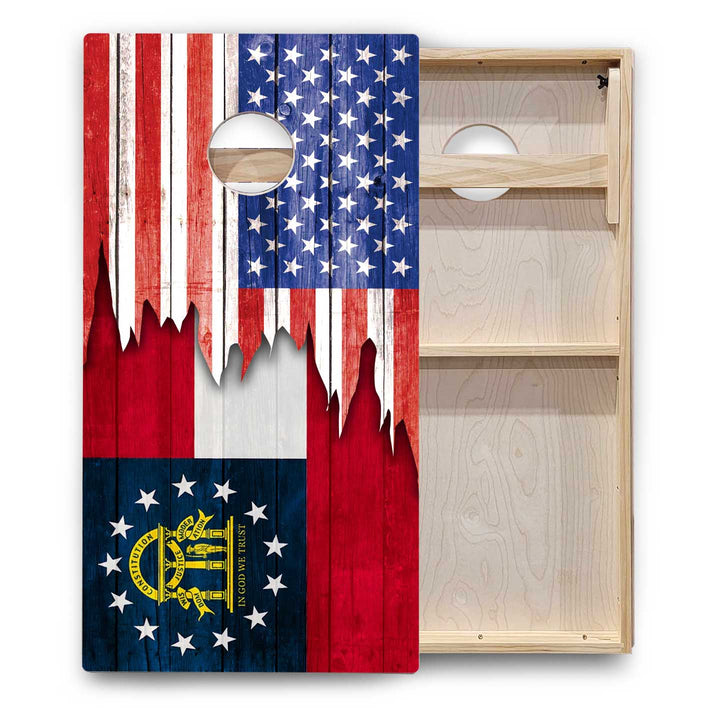 State Flags Alabama to Georgia Cornhole Boards - Backyard Series
